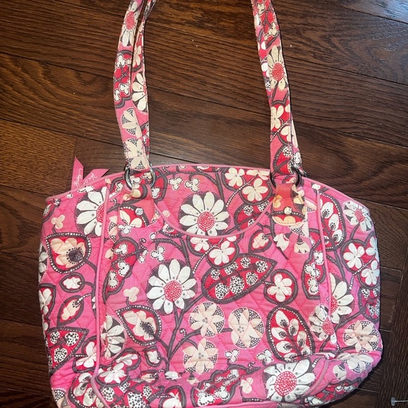 Vera Bradley Large Pink Floral Shoulder Bag - Picture 7 of 9
